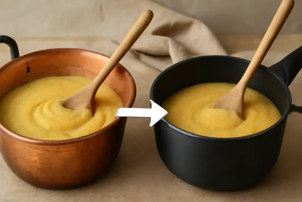 Cottura della polenta nella pentola di rame: cosa cambia rispetto a quella antiaderente